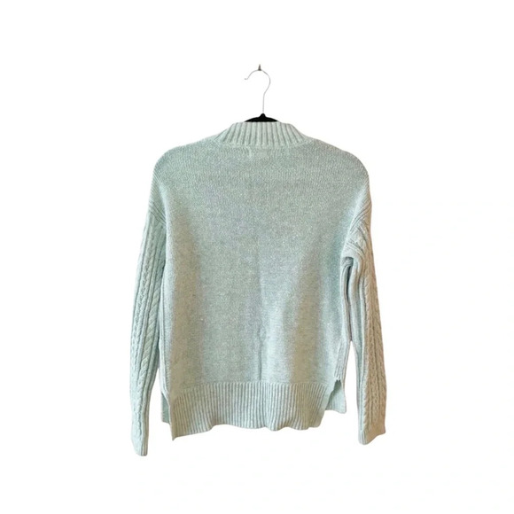 Old Navy Light Gray Mock Neck Cable Knit Pullover Sweater Small Women’s - Picture 8 of 11